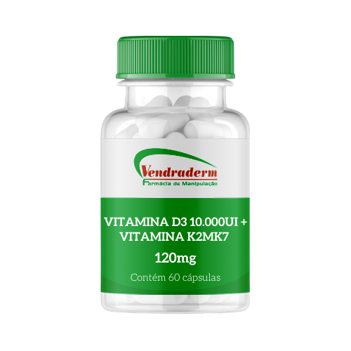 VITAMINA D3 10.000UI + VITAMINA K2MK7 120MG 60 CÁPSULAS