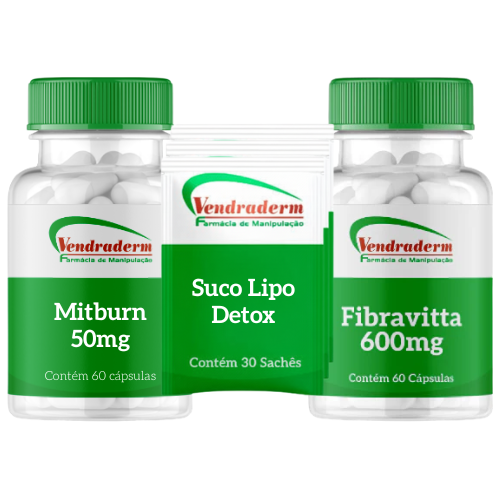 Combo Turbo Emagrecedor | Mitburn + Suco Lipo Detox + Fibravitta 600mg