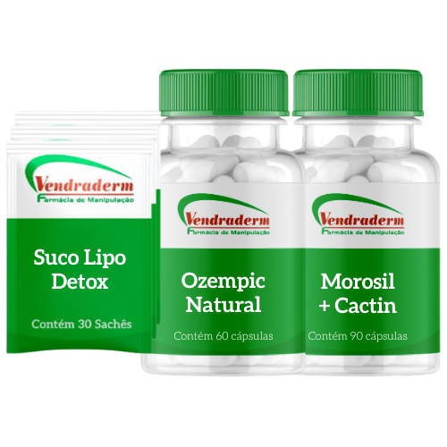 Combo Desincha e Seca | Suco Lipo Detox + Ozempic Natural + Morosil Cactin