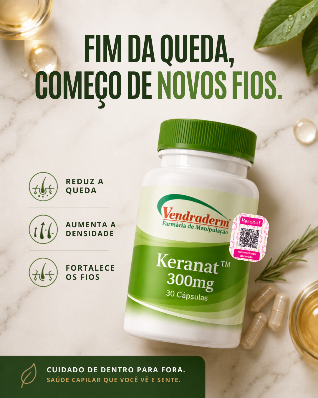 Keranat ™ 300mg 30 Cápsulas | Com selo de autenticidade + 🎁 Brinde