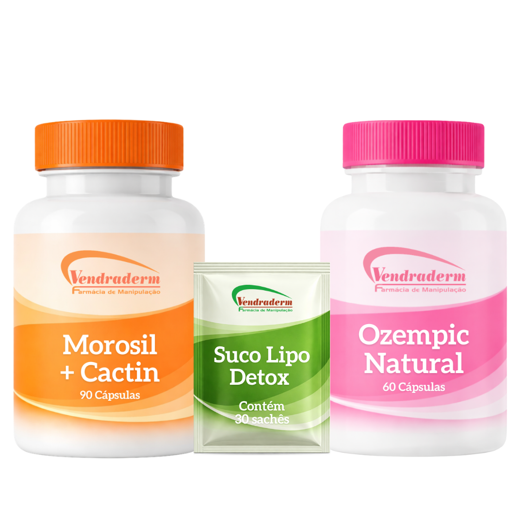 Combo Desincha e Seca | Suco Lipo Detox + Ozempic Natural + Morosil Cactin