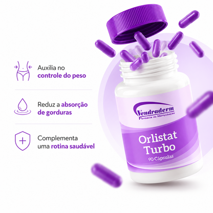 Bloqueador de Gordura | Orlistat Turbo 90 cápsulas 100mg + 🎁 Brinde